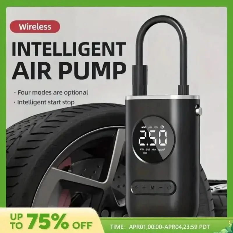 InfinityMarket Pompa d'aria Wireless Maneggevole con Display Digitale - InfinityMarket - Air pump - balls - electric bicycle tires