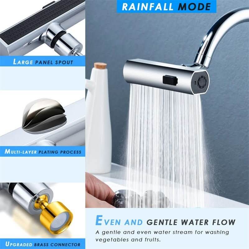 Kitchen Faucet Waterfall Nozzle - Splash Proof, Rotating Bubbler Ex... - InfinityMarket - Comfortable - Faucet - Hydraulics
