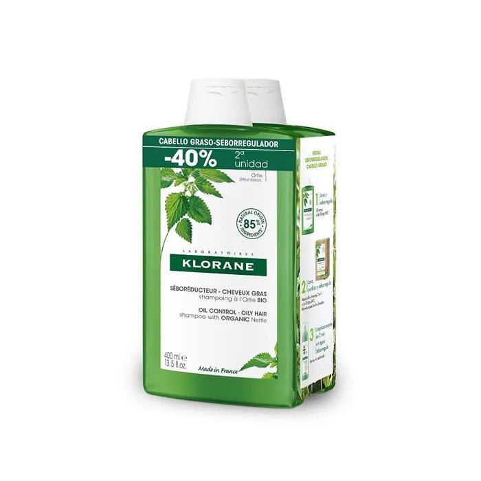 Klorane Duplo Nettle Shampoo 2x400ml - InfinityMarket -