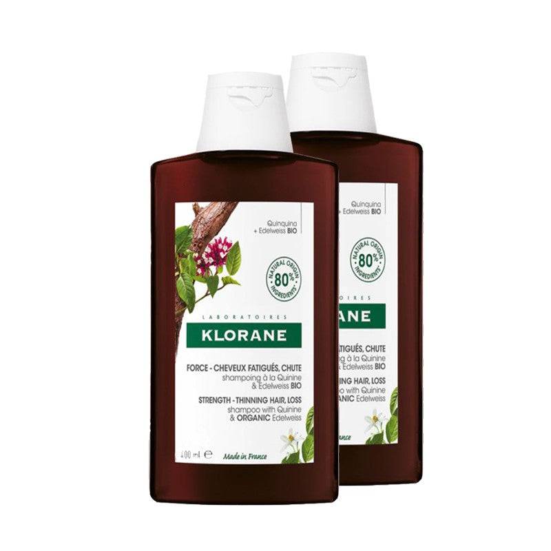 Klorane Shampoo With Quinine And Edelveiss Bio 2x400ml - InfinityMarket -