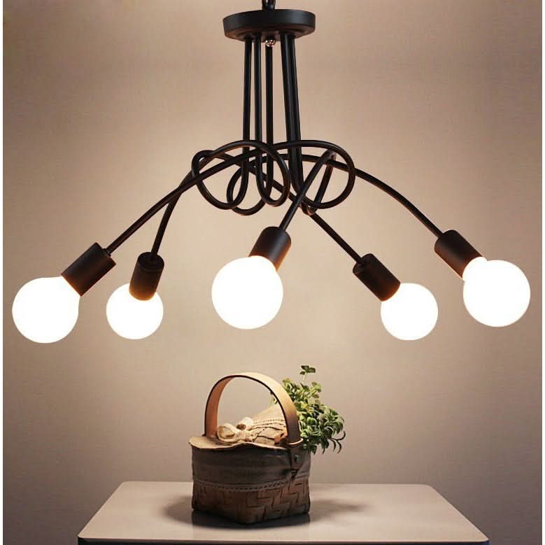 Lampada a Sospensione Moderna in Metallo a 5 Luci per Soggiorno - InfinityMarket - Chandelier - Home - home decoration