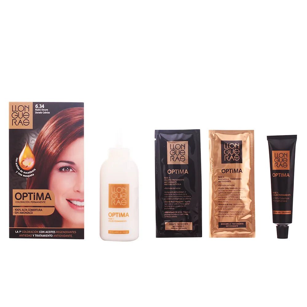 Llongueras Optima Permanent Hair Colour Ammonia Free 6.34 Dark Golden Copper Blond - InfinityMarket -