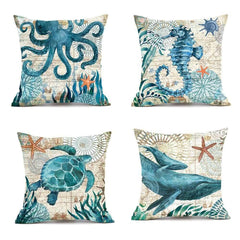 Sea Turtle Printed Cushion Covers for Sofa & Chair Decor - InfinityMarket - Pillows - Sofa - Sofa Cushion Covers