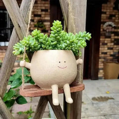 Swing Face Planter Pot Hanging Basket - InfinityMarket - Decorative vases - flower vase - Garden