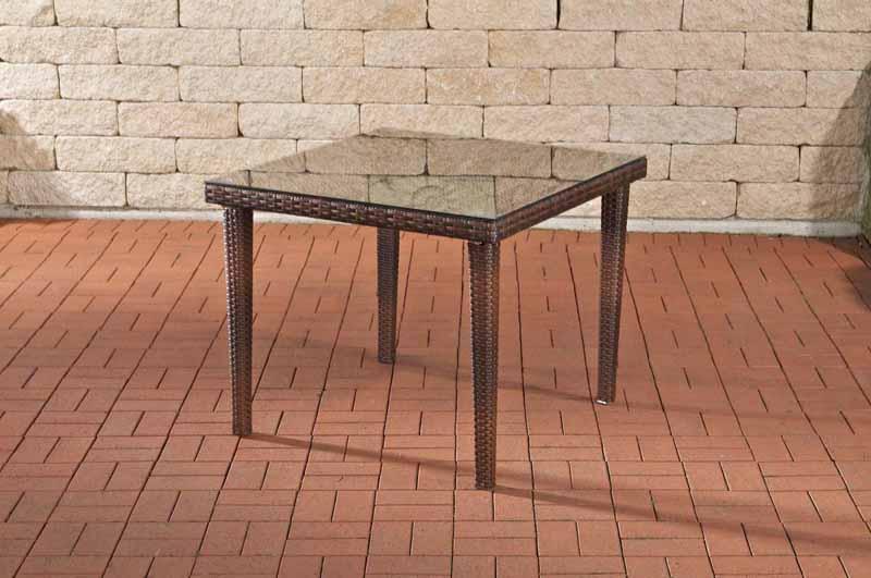 Tisch Bari 100x100 - braun-meliert