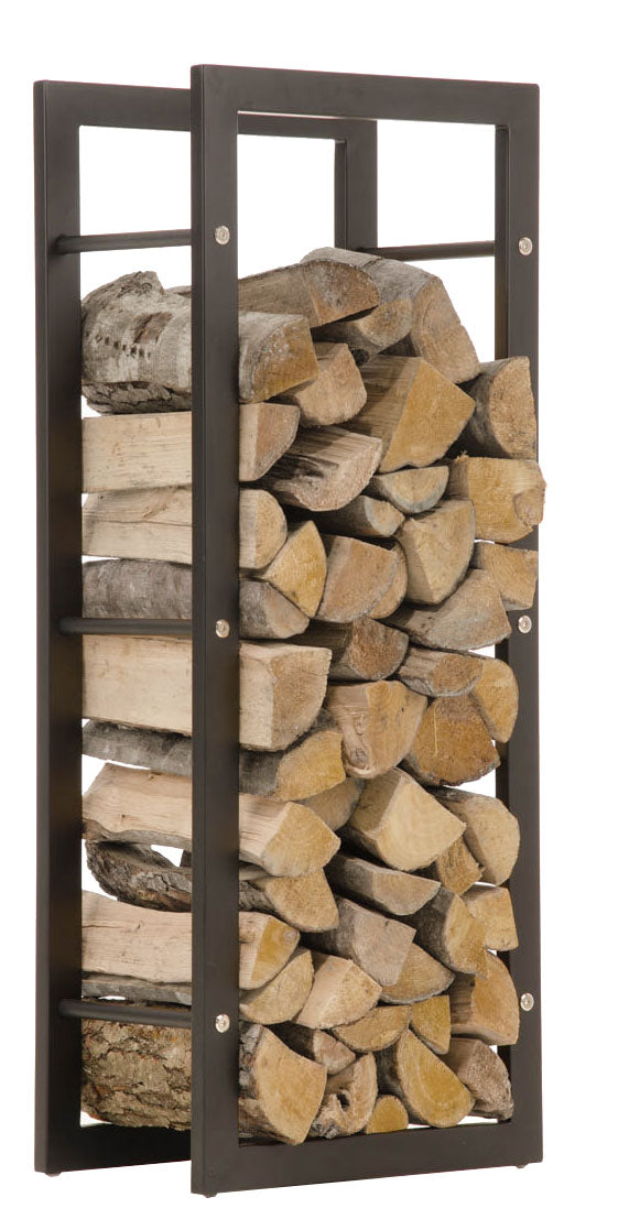 Kaminholzständer Keri 25x60x100 - schwarz-matt
