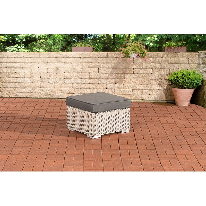 Hocker Bilbao / Madeira Eisengrau - perlweiß