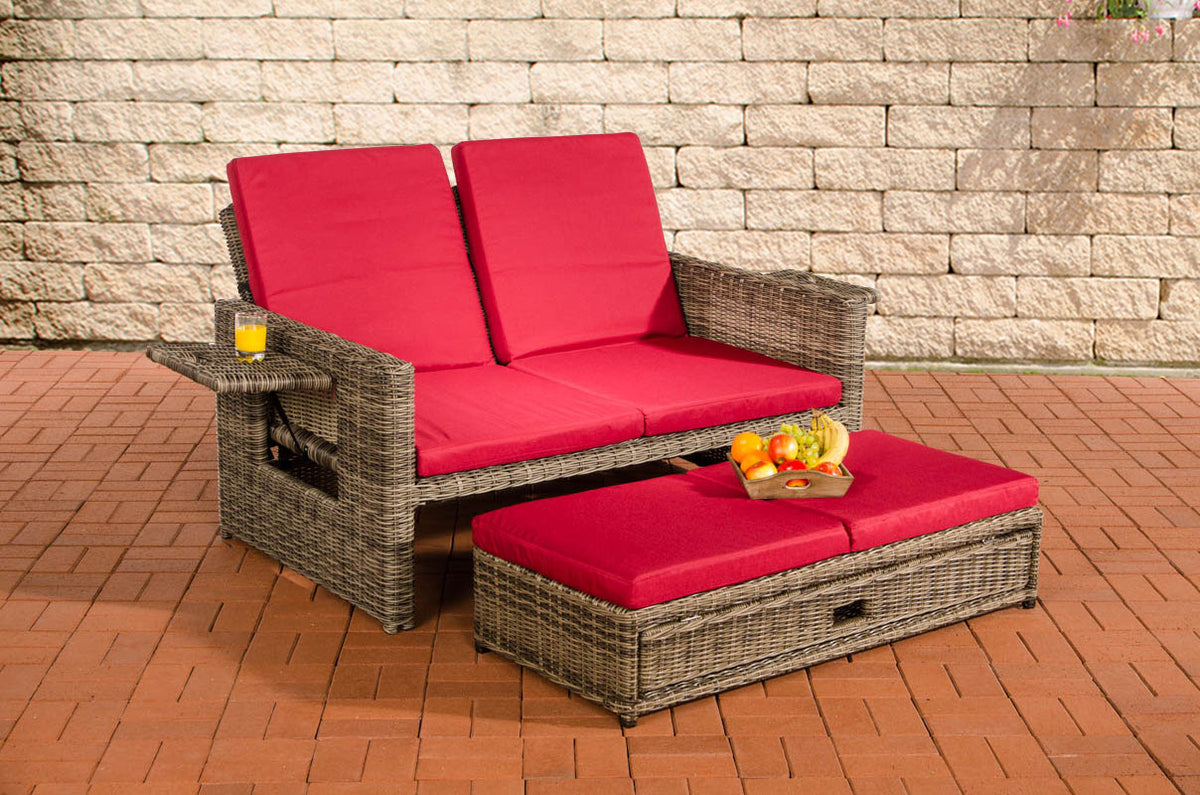 Sofa Ancona Rubinrot 5mm - grau-meliert