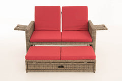 Sofa Ancona Rubinrot 5mm - grau-meliert