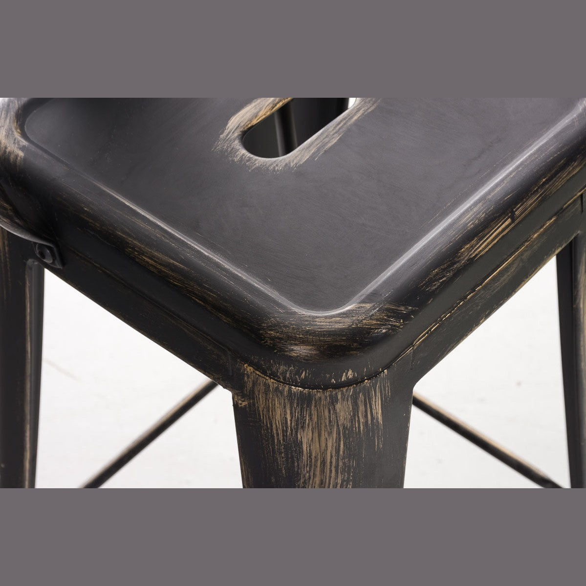 Barhocker Aiden antik - schwarz-gold - InfinityMarket