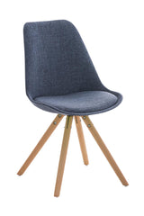 Stuhl Pegleg Stoff Rund natura - blau