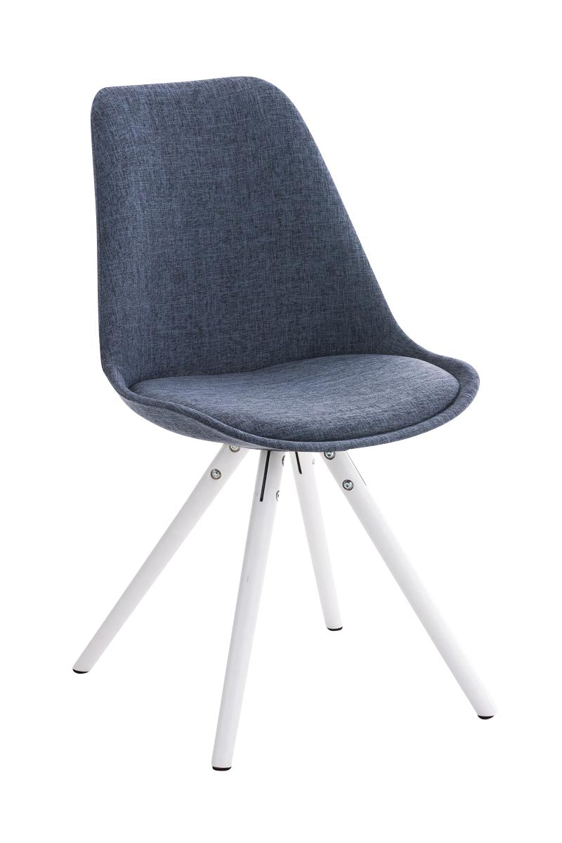 Stuhl Pegleg Stoff Rund weiß - blau
