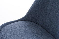 Stuhl Pegleg Stoff Rund weiß - blau