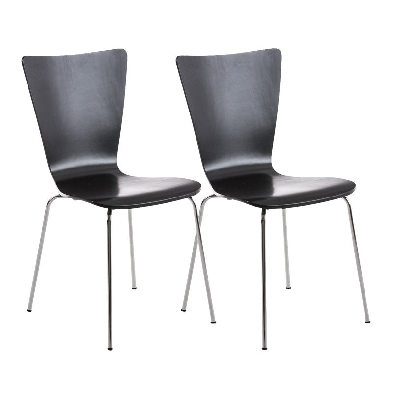 Set di 2 sedie attesa design Aaron in nero, impilabili e dal design classico, ideali per uffici e spazi pubblici.