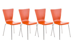 4er Set Besucherstuhl Aaron - orange