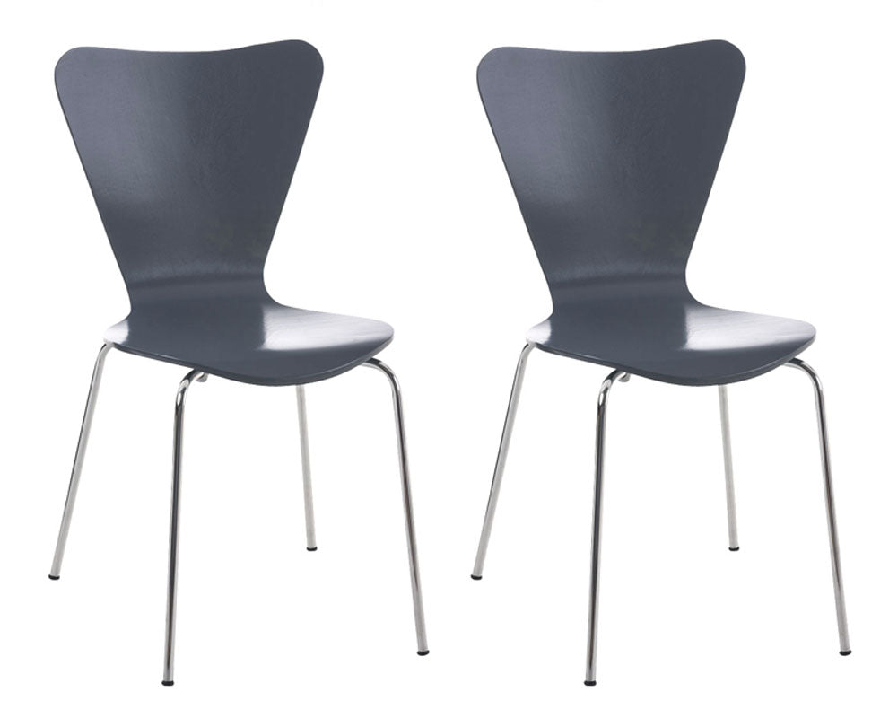 Set di due sedie visitatore Calisto grigie, perfette per sale d'aspetto, fiere ed eventi con design elegante e funzionale.