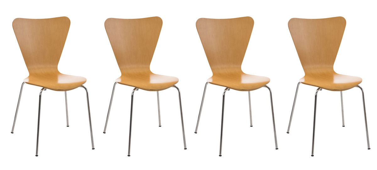 4er Set Besucherstuhl Calisto - natura