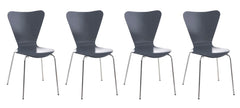 4er Set Besucherstuhl Calisto - grau