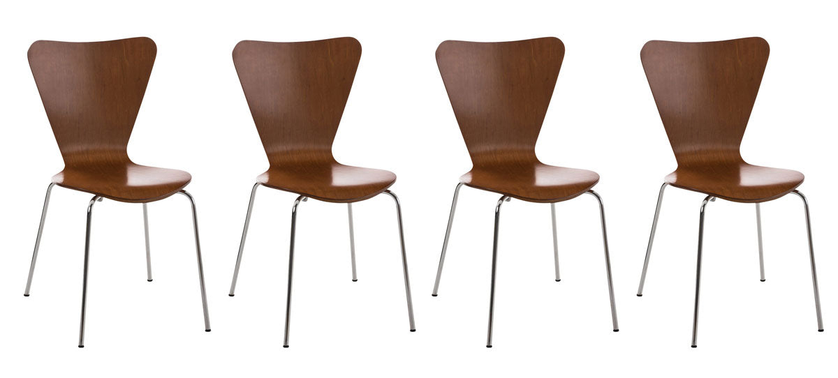 4er Set Besucherstuhl Calisto - braun