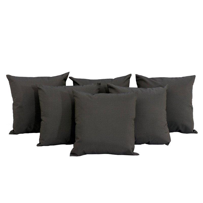 6x Deko-Kissen 45x45 cm - anthrazit