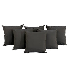 6x Deko-Kissen 45x45 cm - anthrazit