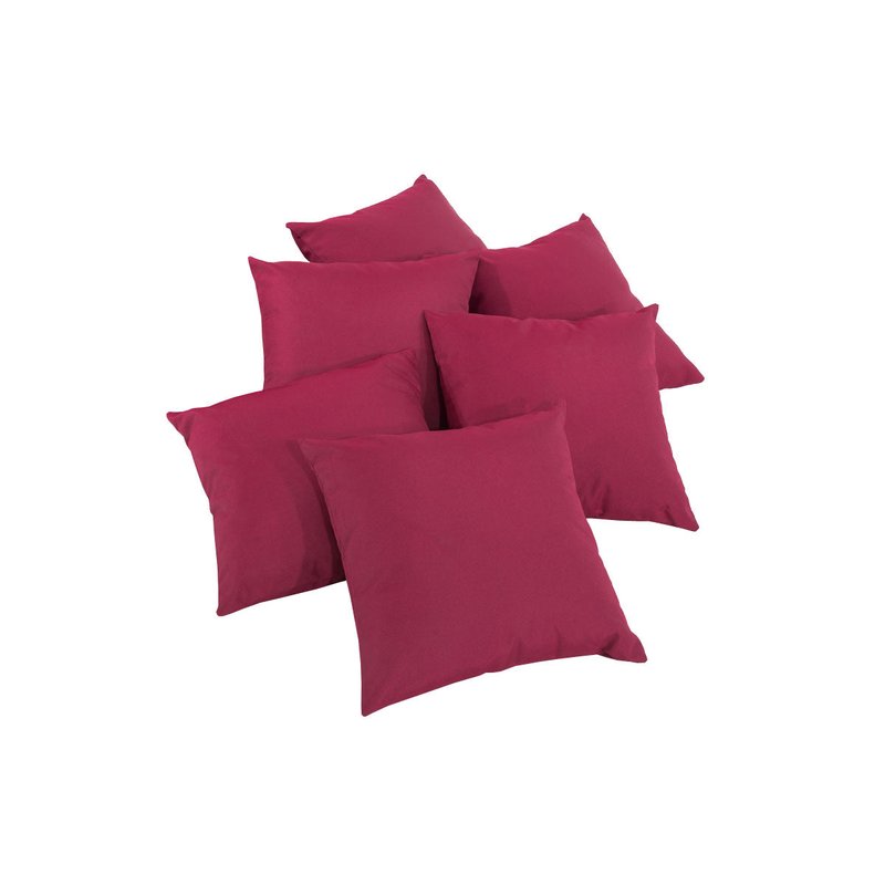 6x Deko-Kissen 45x45 cm - rubinrot