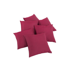 6x Deko-Kissen 45x45 cm - rubinrot