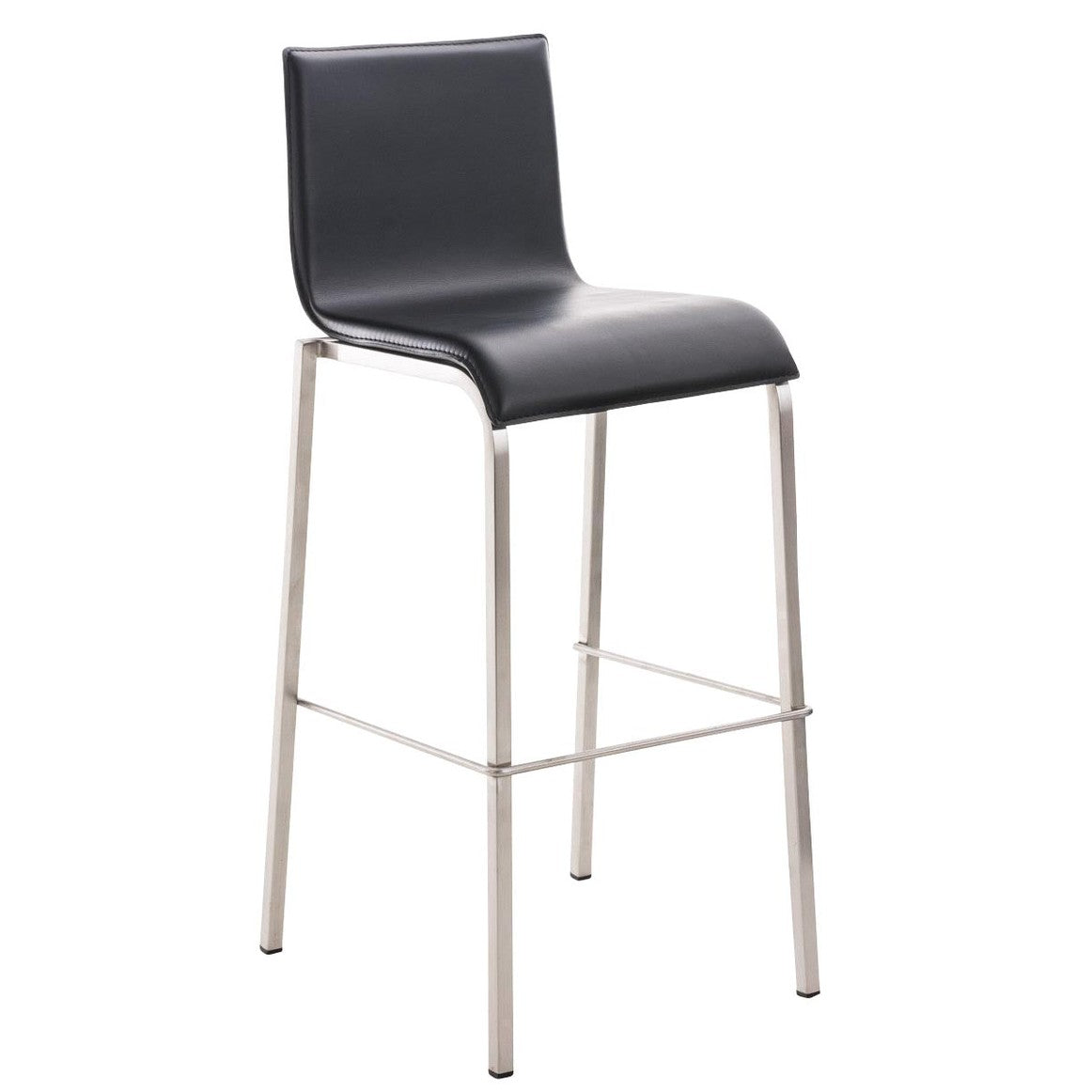 Barhocker Avola Leder Flach E78 - schwarz - InfinityMarket