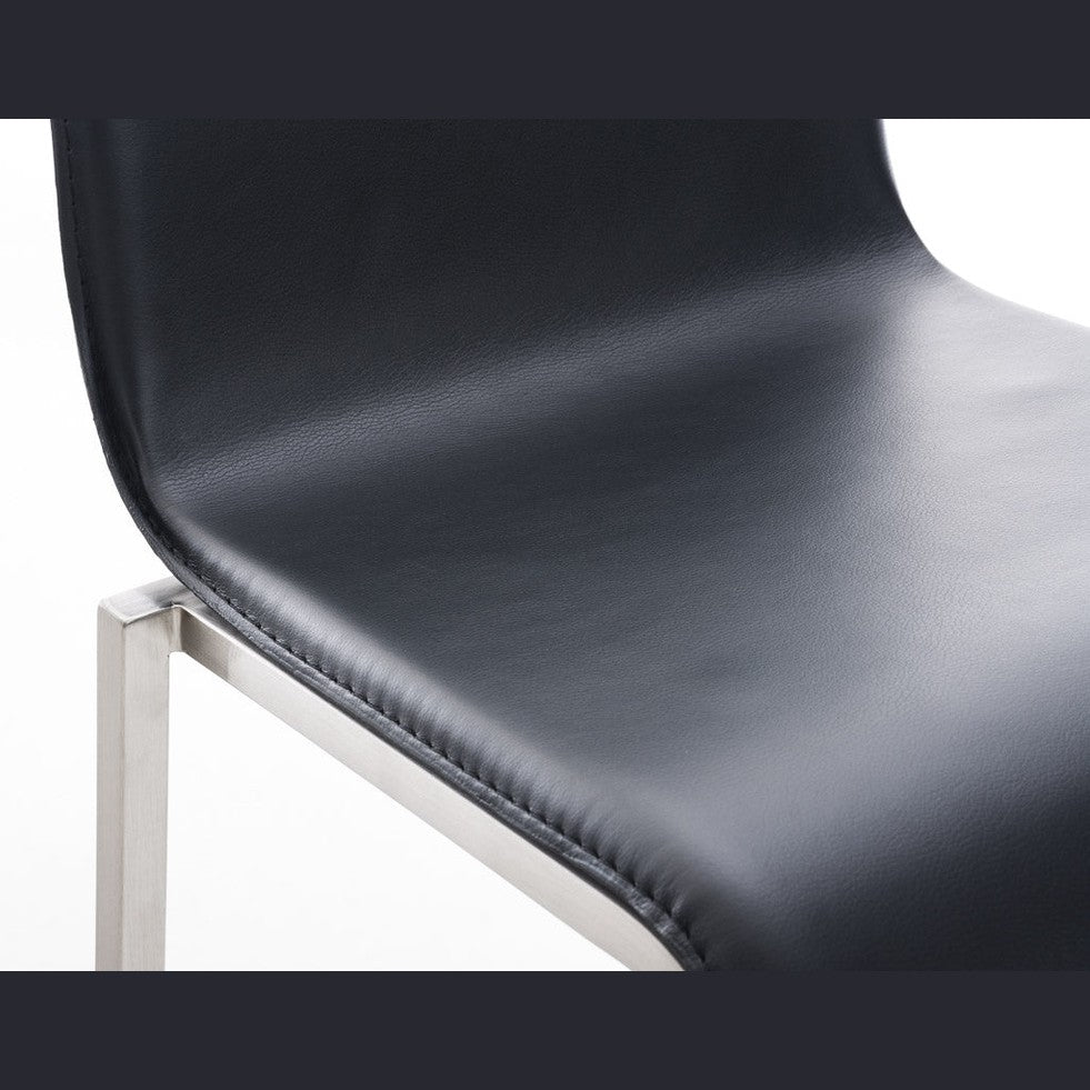 Barhocker Avola Leder Flach E78 - schwarz - InfinityMarket