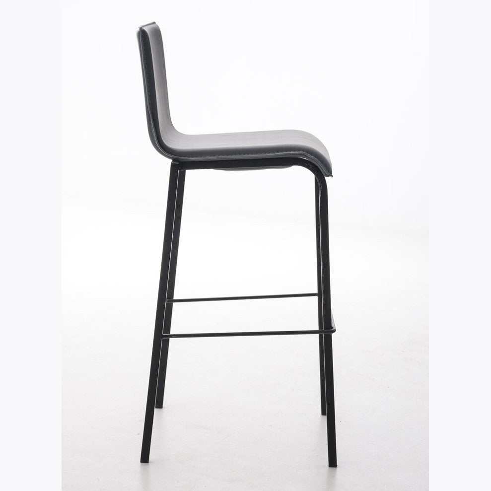 Barhocker Avola Leder Flach B78 - schwarz - InfinityMarket