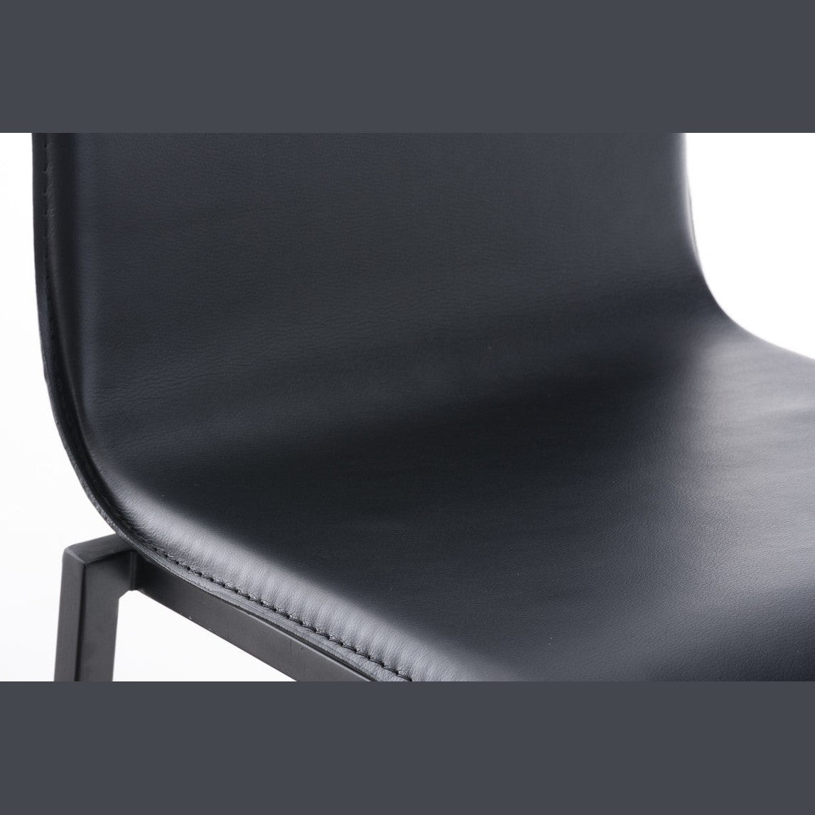 Barhocker Avola Leder Flach B78 - schwarz - InfinityMarket