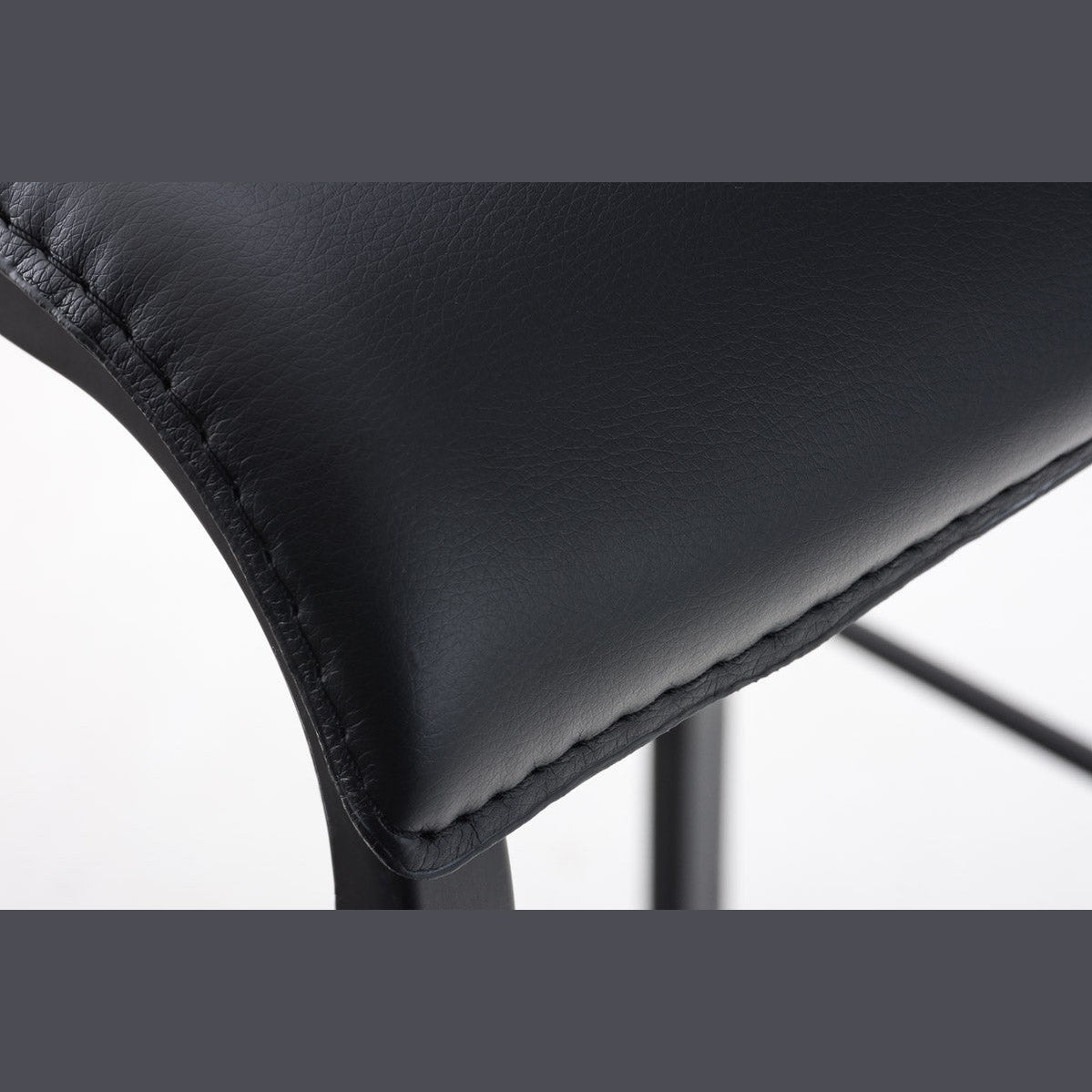 Barhocker Avola Leder Flach B78 - schwarz - InfinityMarket