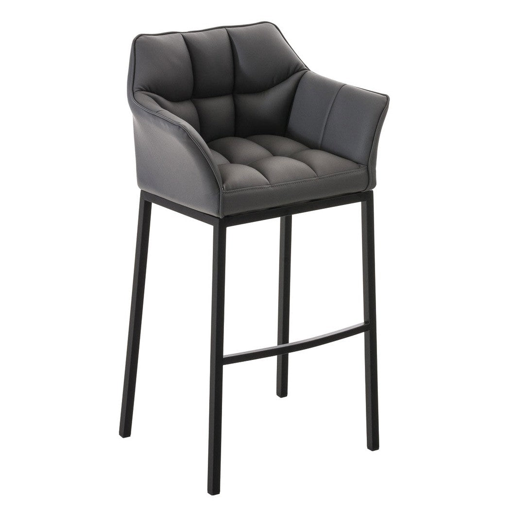 Barhocker Damaso B mit 4-Fuß Gestell - grau - InfinityMarket