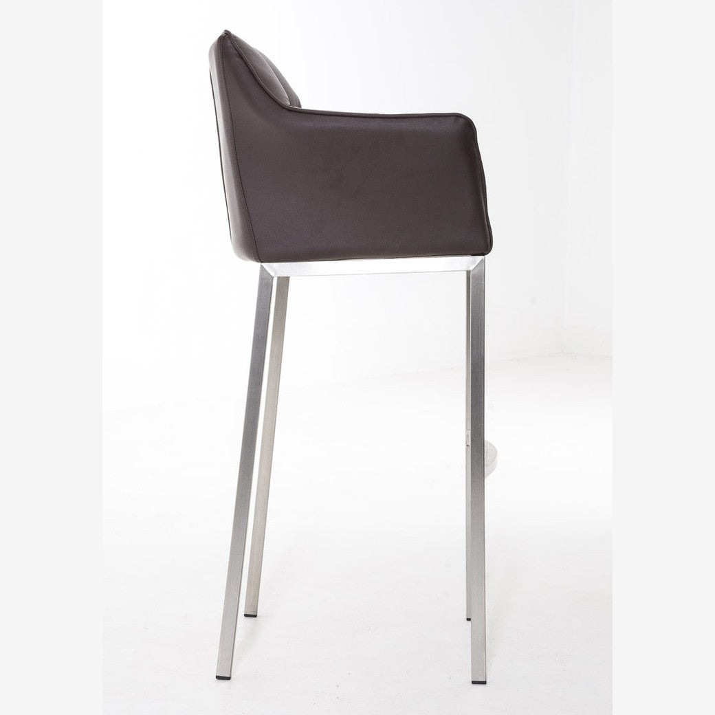 Barhocker Damaso E mit 4-Fuß Gestell - braun - InfinityMarket
