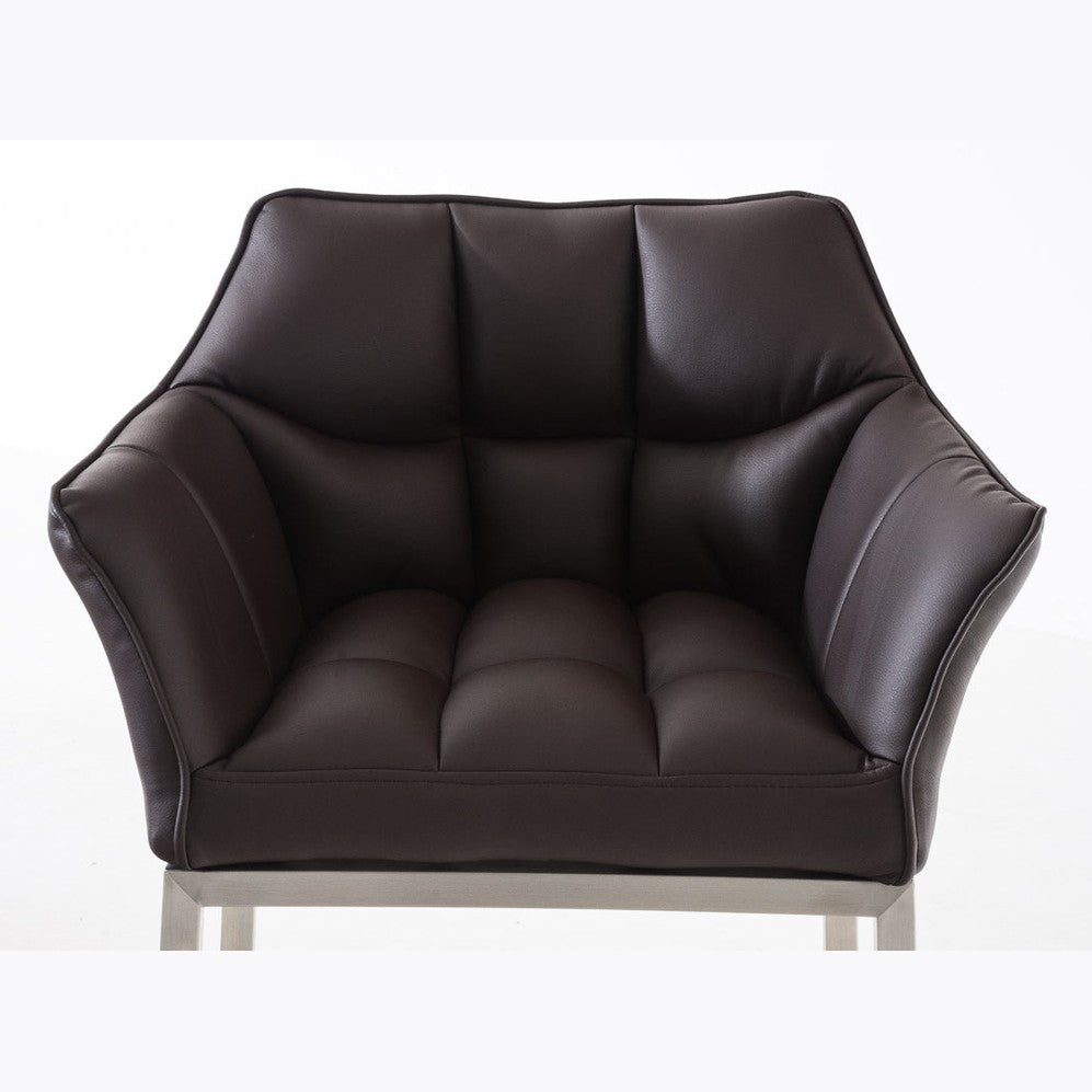 Barhocker Damaso E mit 4-Fuß Gestell - braun - InfinityMarket