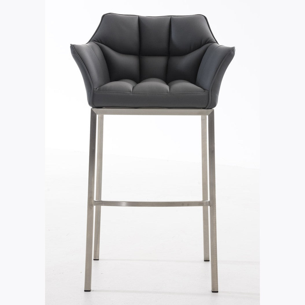 Barhocker Damaso E mit 4-Fuß Gestell - grau - InfinityMarket