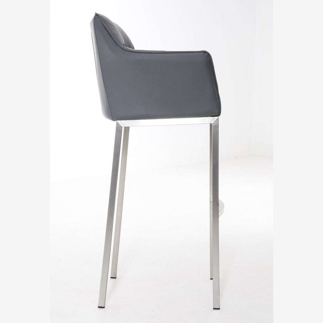 Barhocker Damaso E mit 4-Fuß Gestell - grau - InfinityMarket