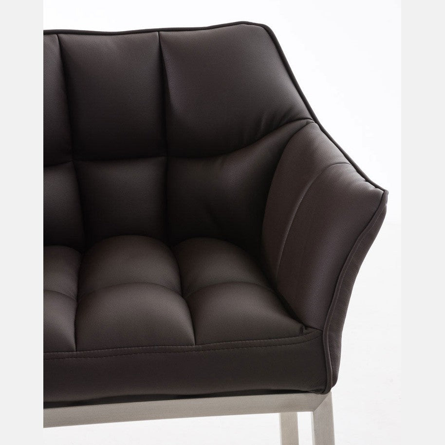 Barhocker Damaso E mit 4-Fuß Gestell - braun - InfinityMarket