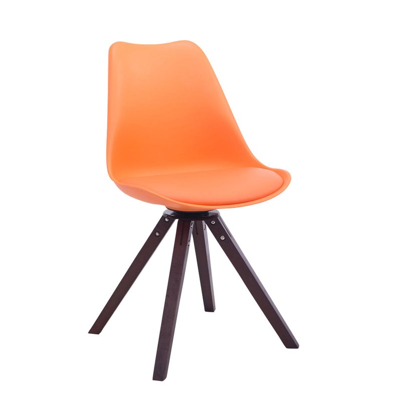 Besucherstuhl Troyes Drehbar Walnuss Square - orange