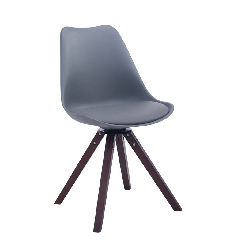 Besucherstuhl Troyes Drehbar Walnuss Square - grau