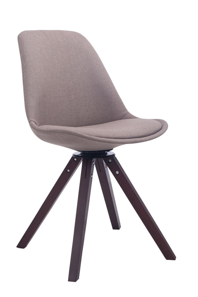 Besucherstuhl Troyes Drehbar Walnuss Stoff Square - taupe