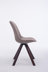 Besucherstuhl Troyes Drehbar Walnuss Stoff Square - taupe