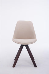 Besucherstuhl Troyes Drehbar Walnuss Stoff Square - creme