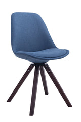 Besucherstuhl Troyes Drehbar Walnuss Stoff Square - blau
