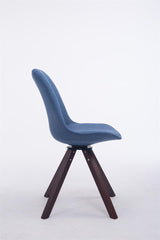 Besucherstuhl Troyes Drehbar Walnuss Stoff Square - blau