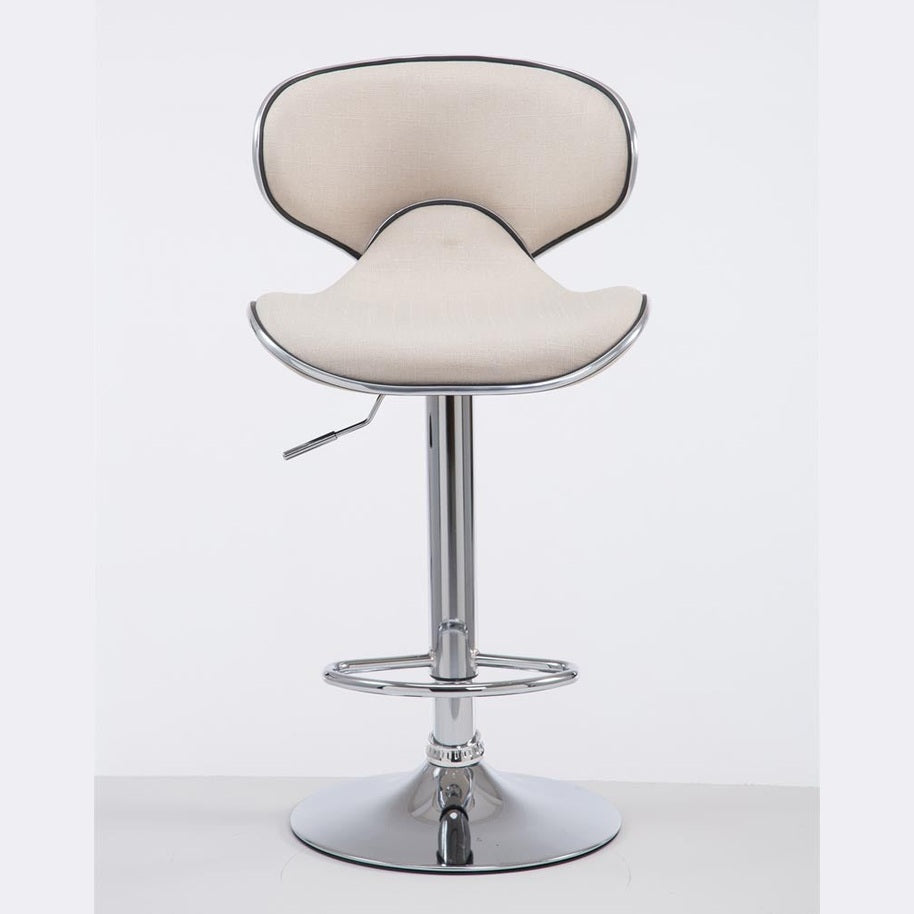Barhocker Las Vegas V2 Stoff chrom - creme - InfinityMarket
