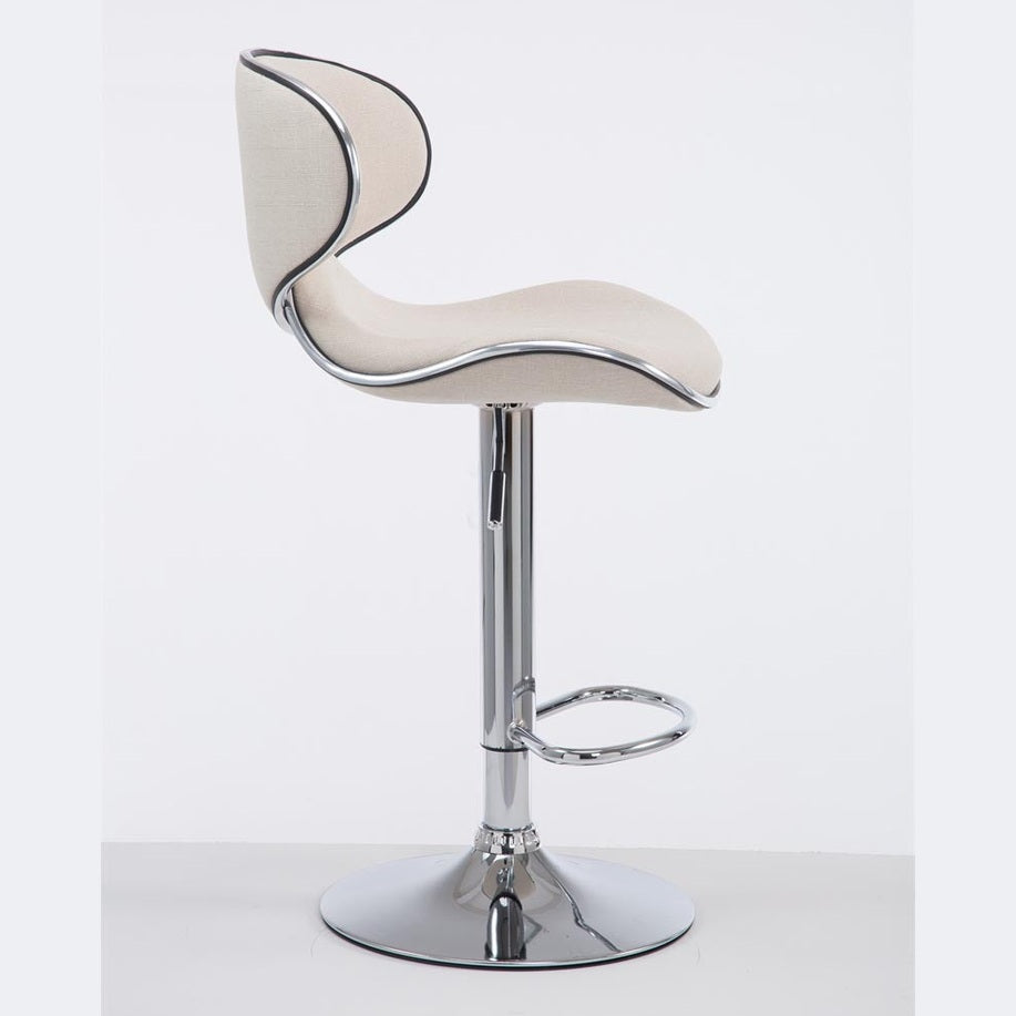 Barhocker Las Vegas V2 Stoff chrom - creme - InfinityMarket