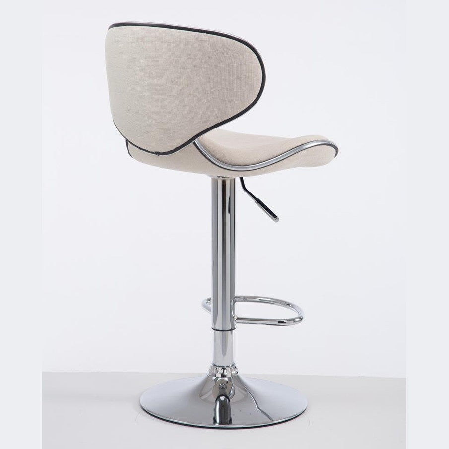 Barhocker Las Vegas V2 Stoff chrom - creme - InfinityMarket