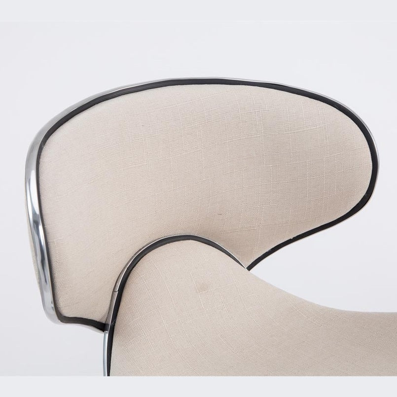 Barhocker Las Vegas V2 Stoff chrom - creme - InfinityMarket