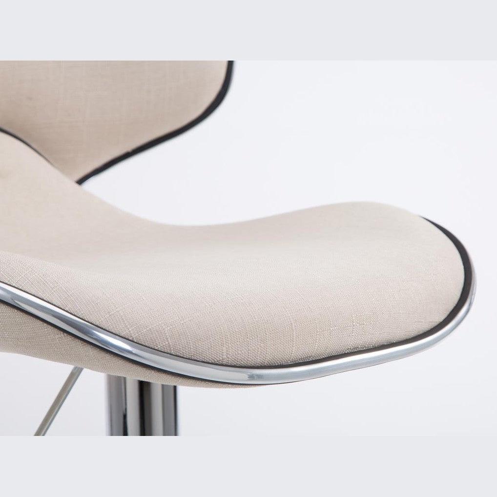 Barhocker Las Vegas V2 Stoff chrom - creme - InfinityMarket